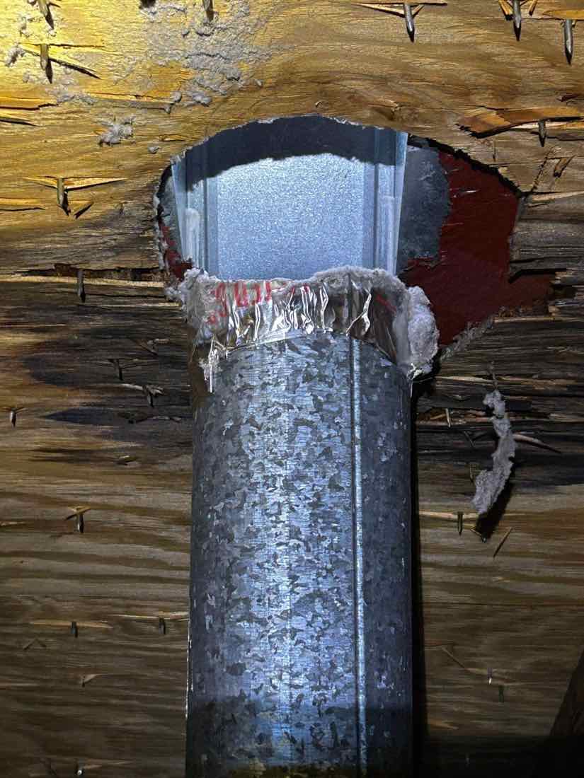 Roof inspection findings marked for repair